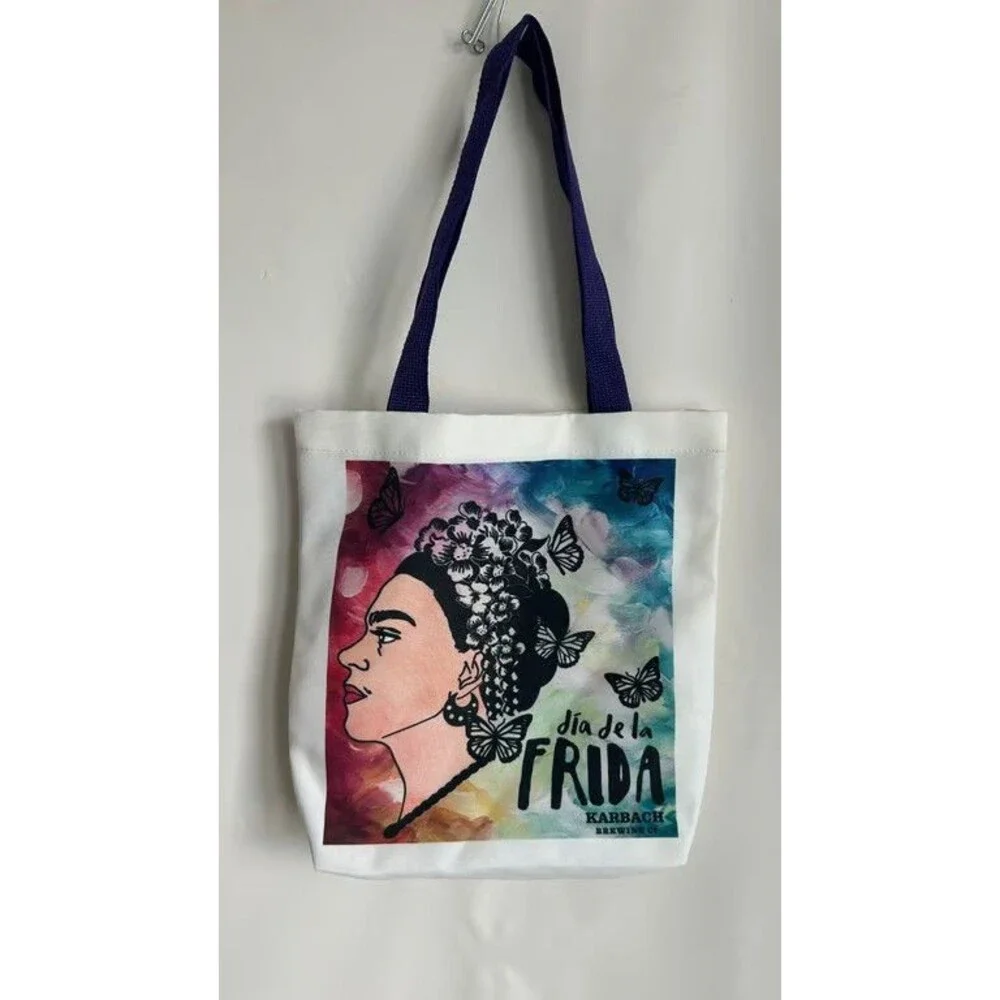 Karbach Brewing Dia de la Frida Kahlo Tote Bag Canvas Art Promo Made in USA